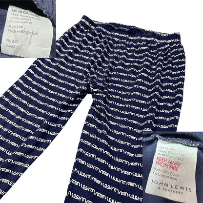 John Lewis® Navy Pajama Pants Printed-S
