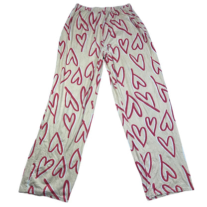 Shein X® Cream Pajama Pants Heart-L