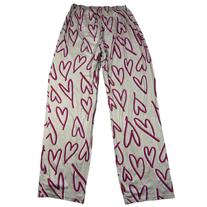 Shein X® Cream Pajama Pants Heart-L