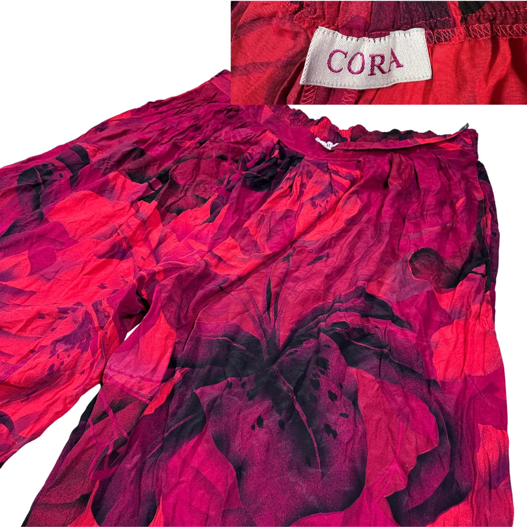 Cora® Pink Culotte Pants Floral-2XL