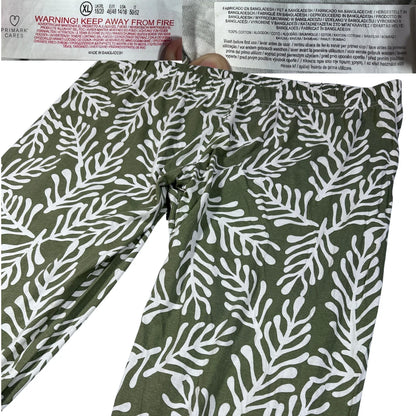 Primark® Green Leaf Print Pants-XL