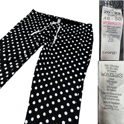 George® Black Polka Dot Joggers-2XL