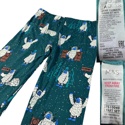M&S® Green Printed Pajama Pants-M