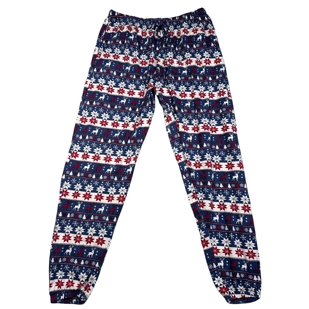 In The Style® Blue Pajama Pants Festive-M