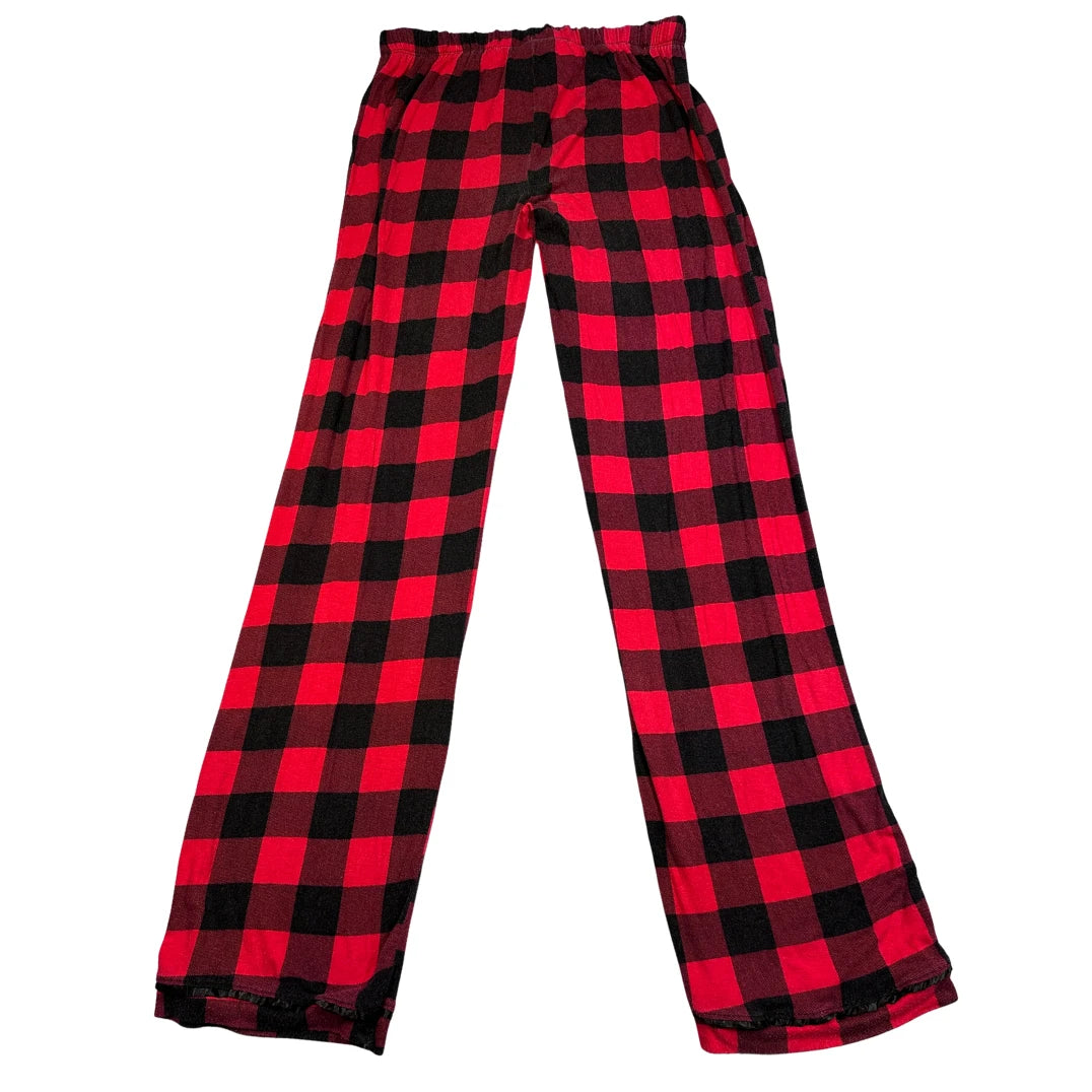 Follow Me® Red Pajama Pants Checkered-S