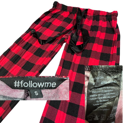 Follow Me® Red Pajama Pants Checkered-S