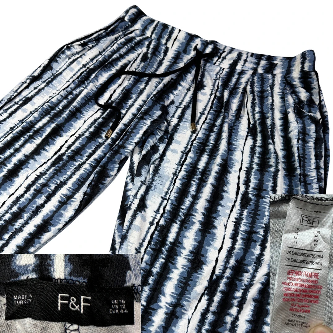 F&F® Black White Lounge Pants TieDye-L