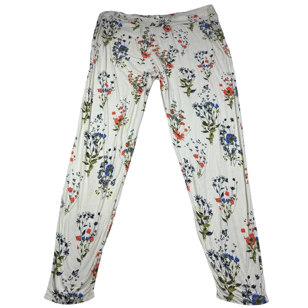Capsule® White Lounge Pants Floral-3XL