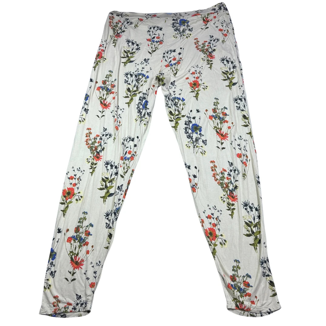 Capsule® White Lounge Pants Floral-3XL