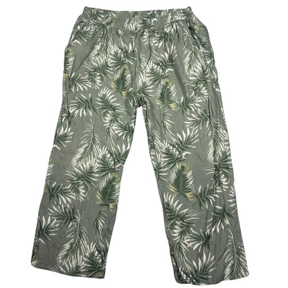 Janina® Olive Leaf Print Trousers-S