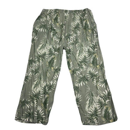 Janina® Olive Leaf Print Trousers-S