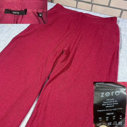 Zero® Burgundy Wide Leg Trousers-S
