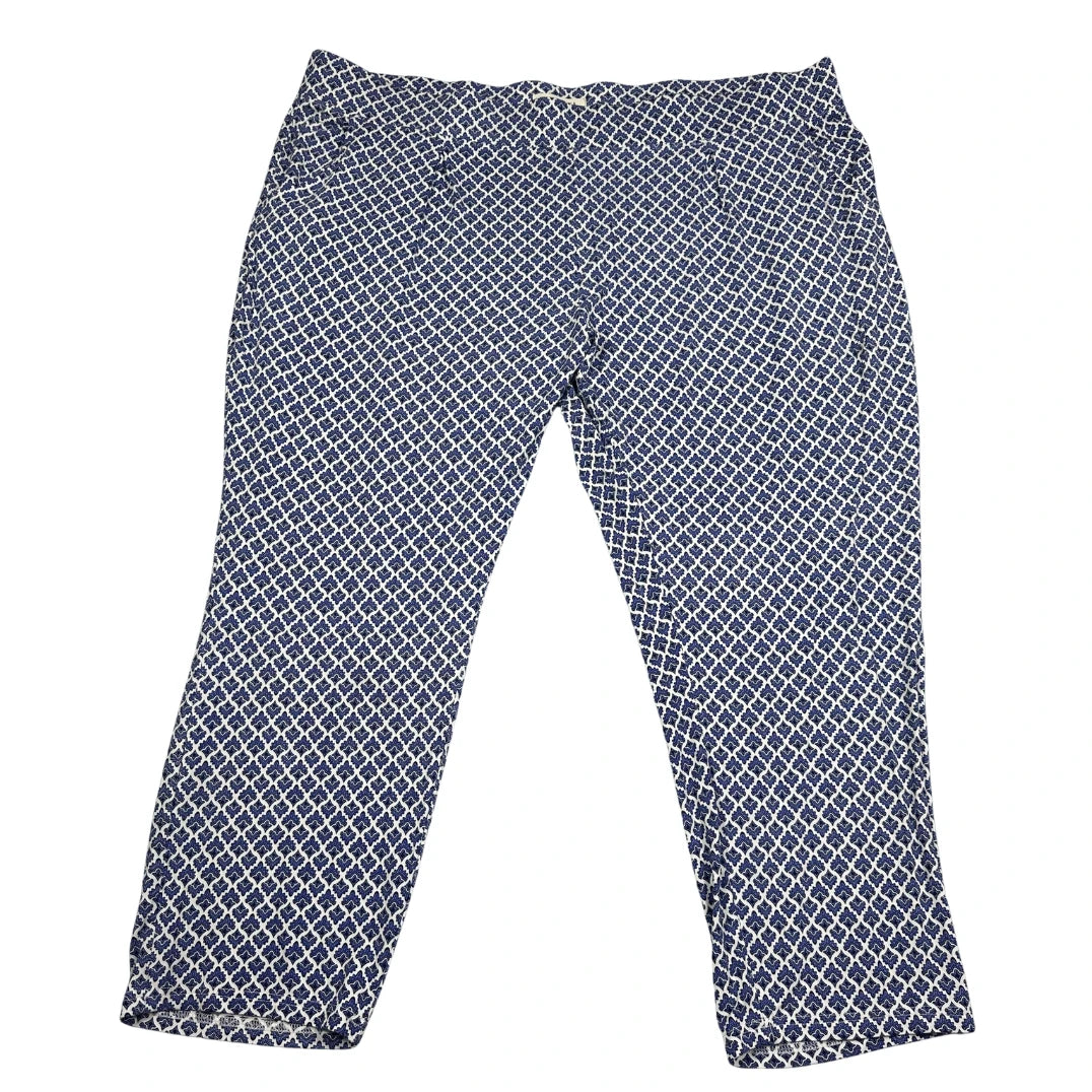 Essentials® Blue Pattern Capri Trousers-2XL