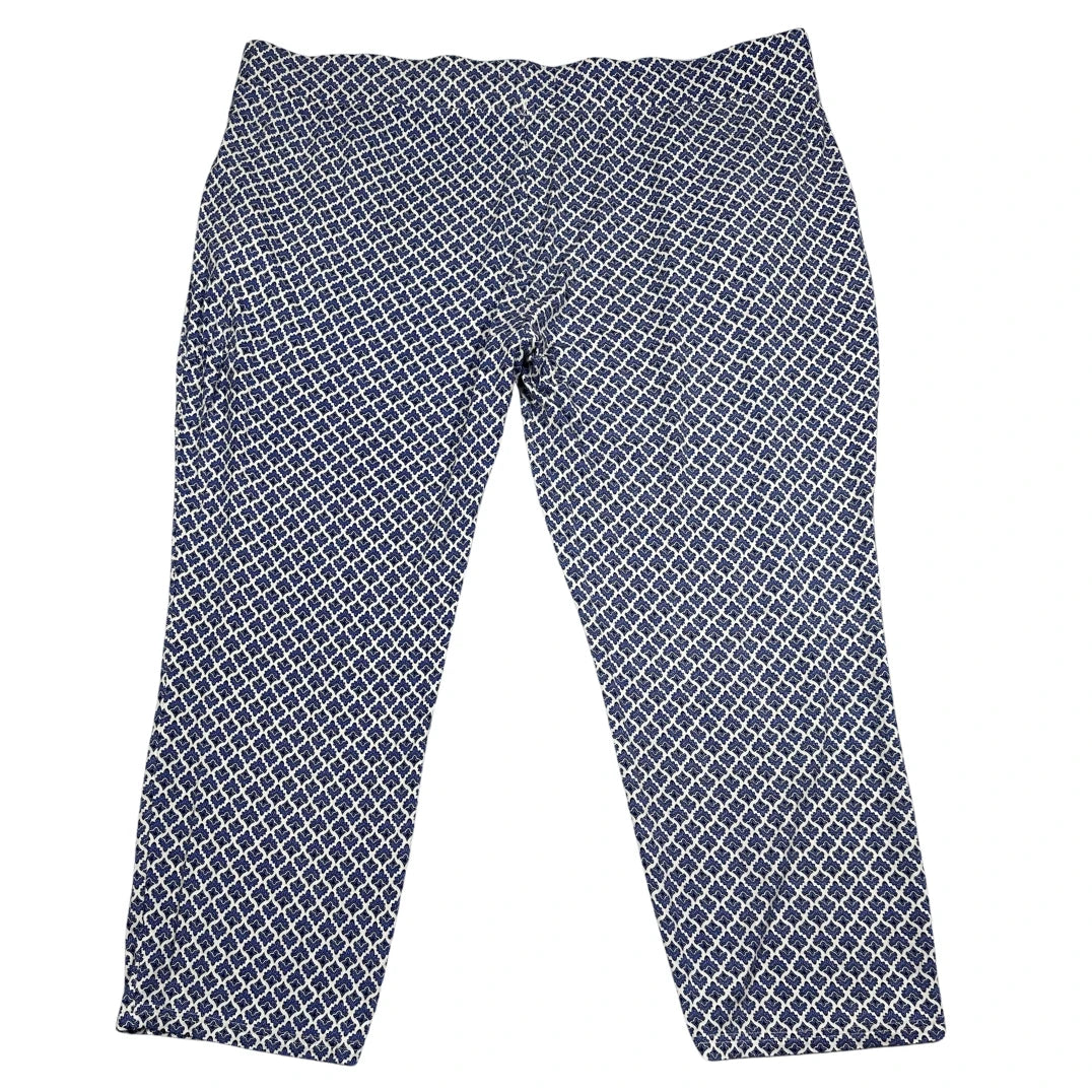 Essentials® Blue Pattern Capri Trousers-2XL