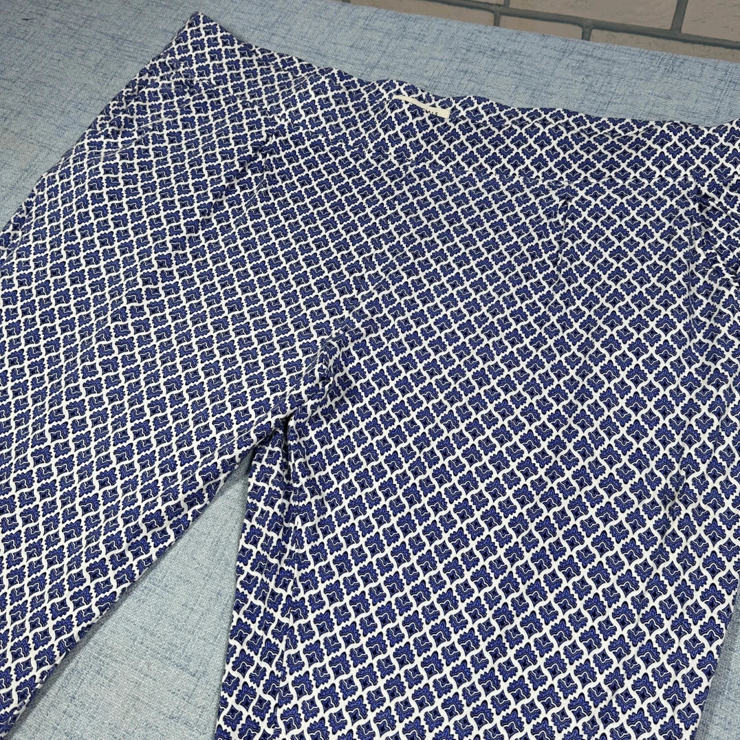 Essentials® Blue Pattern Capri Trousers-2XL