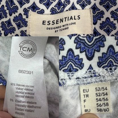 Essentials® Blue Pattern Capri Trousers-2XL