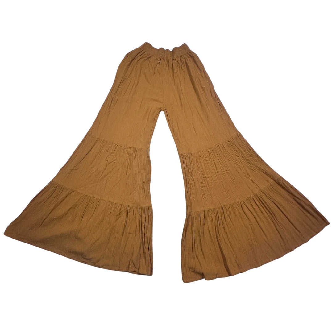 Modern Walk® Brown Tiered Palazzo Pants-XL