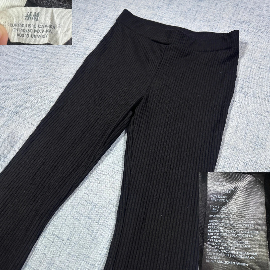 H&M® Black Ribbed Leggings-XS
