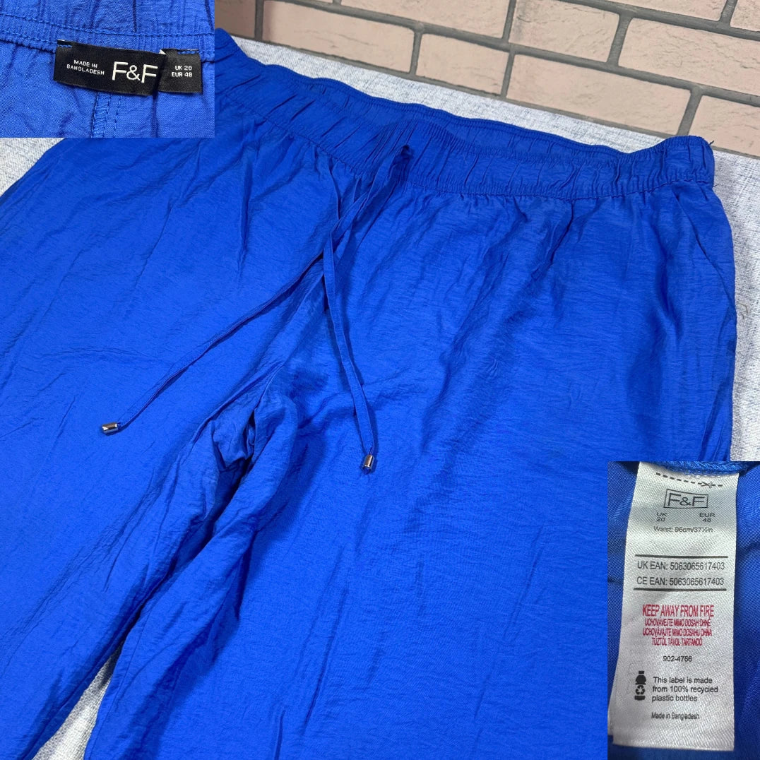 F&F® Blue Drawstring Lounge Pants-L
