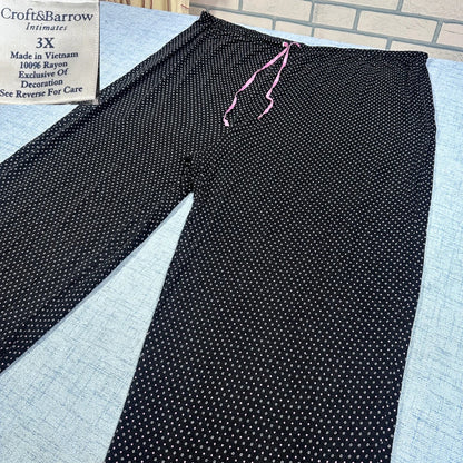 Croft & Barrow® Black Sleep Pants Dotted-3XL