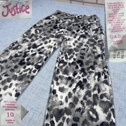 Justice® Grey Leggings Animal Print-S