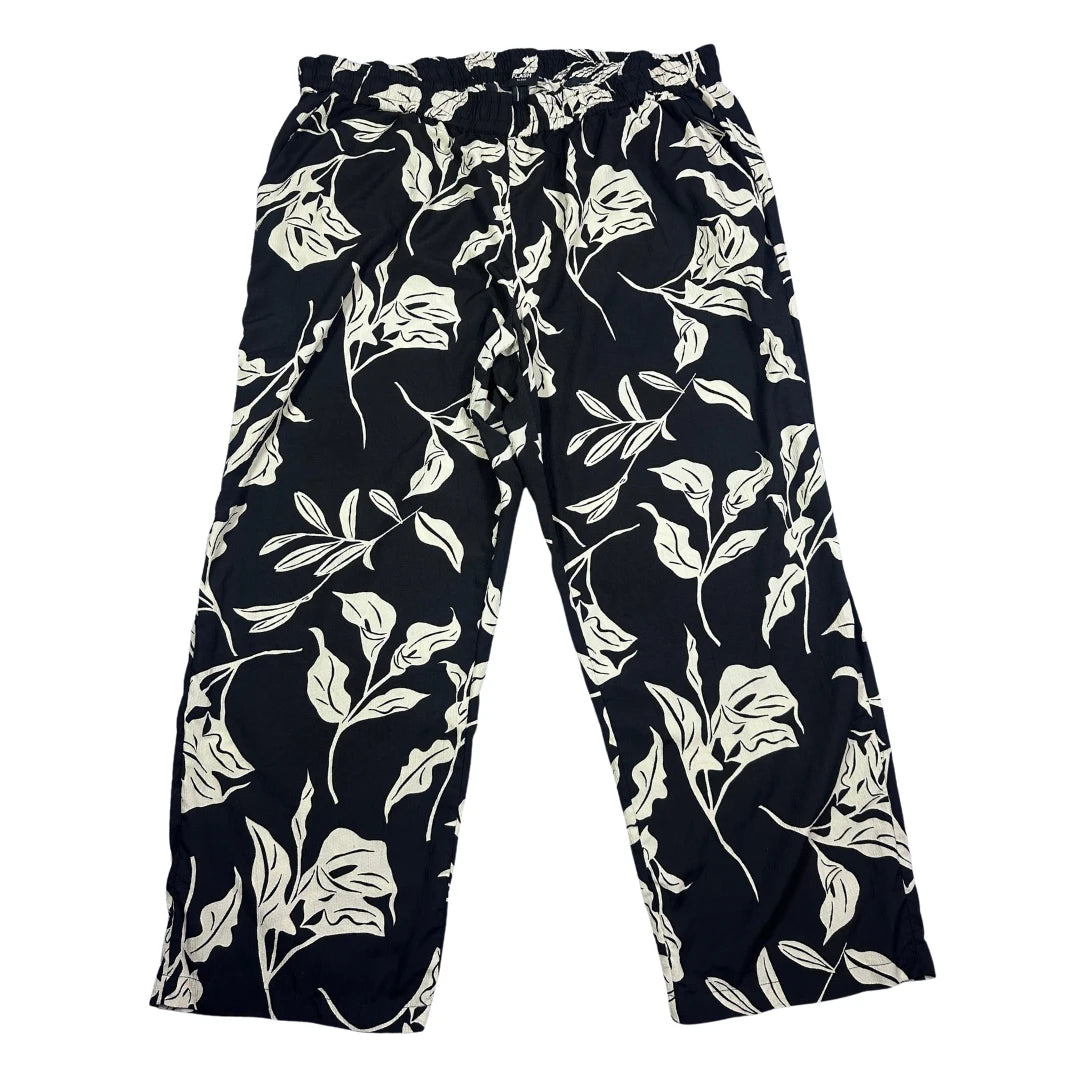 Flash® Black Lounge Pants Floral-4XL