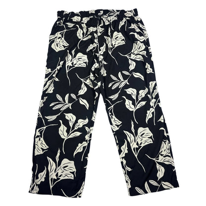 Flash® Black Lounge Pants Floral-4XL