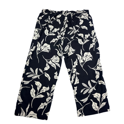 Flash® Black Lounge Pants Floral-4XL