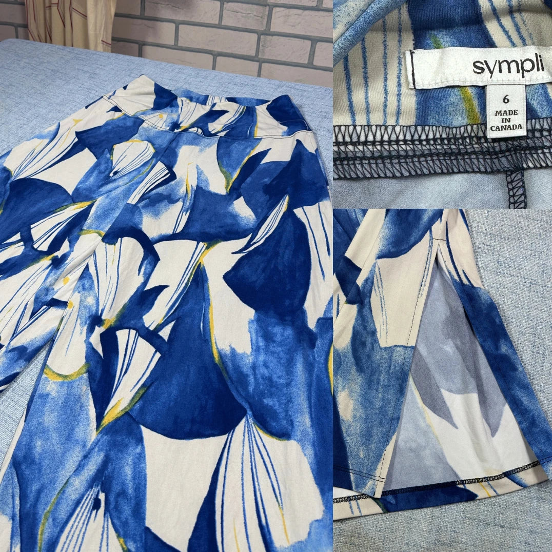 Sympli® Blue Floral Culotte Pants-S