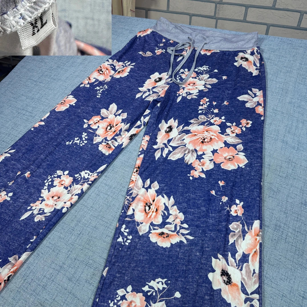 Unbranded Blue Floral Lounge Pants-M
