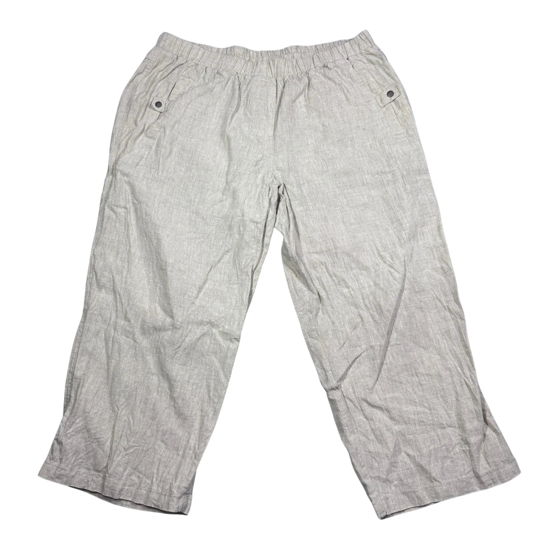 Ulla Popken® Beige Linen Blend Pants-M