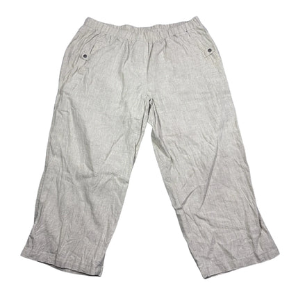 Ulla Popken® Beige Linen Blend Pants-M