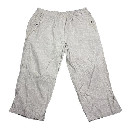 Ulla Popken® Beige Linen Blend Pants-M