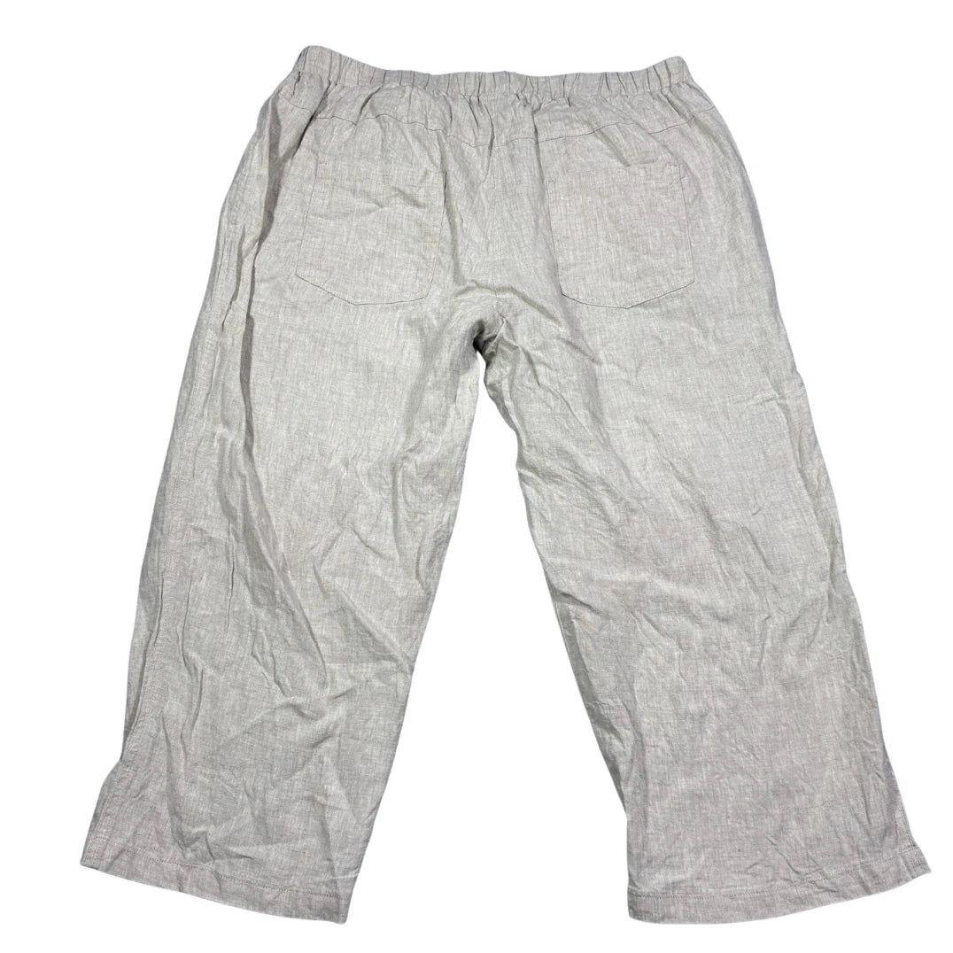 Ulla Popken® Beige Linen Blend Pants-M