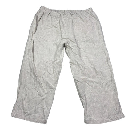 Ulla Popken® Beige Linen Blend Pants-M