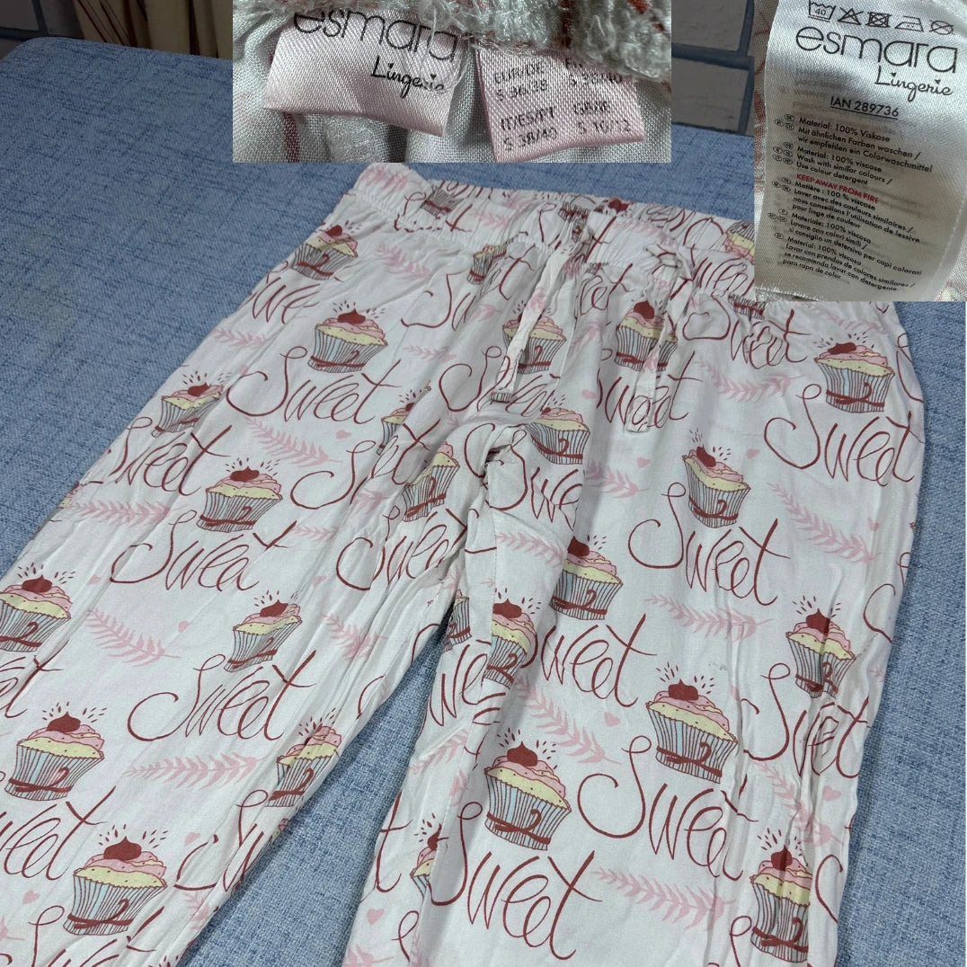 Esmara® White Printed Pajama Pants-S