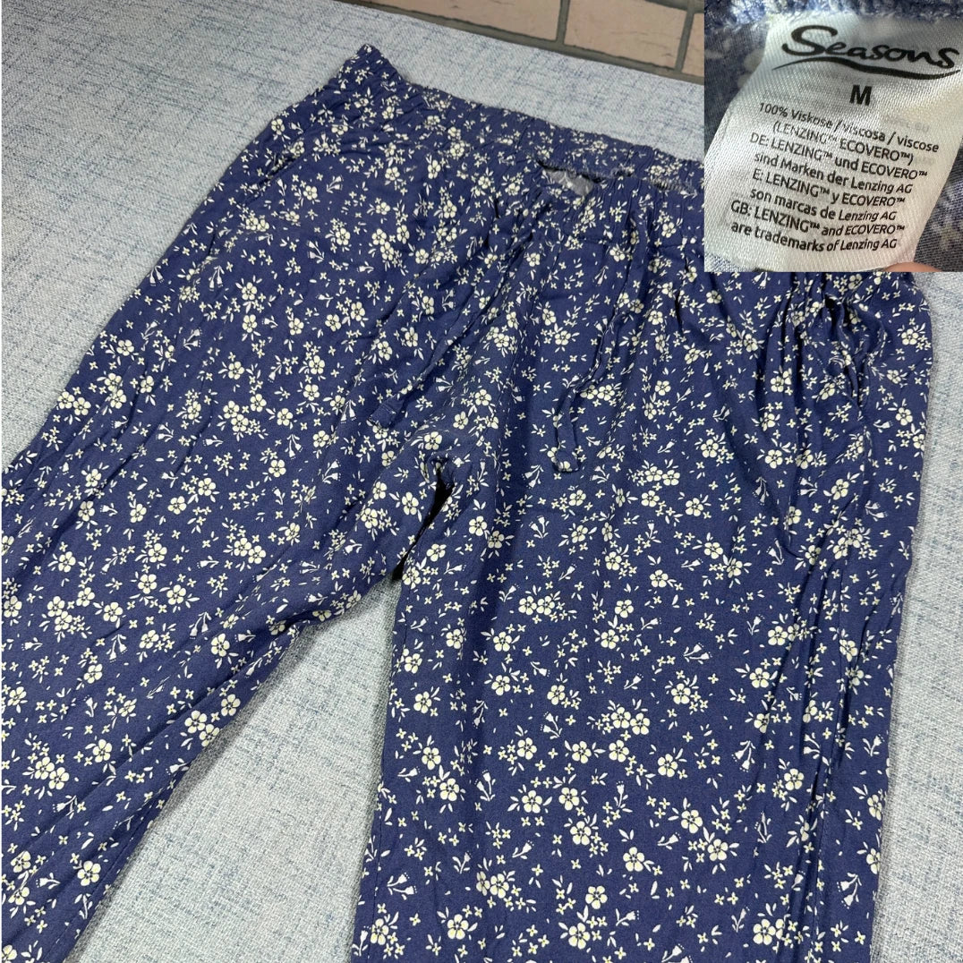 Seasons® Blue Floral Lounge Pants-M