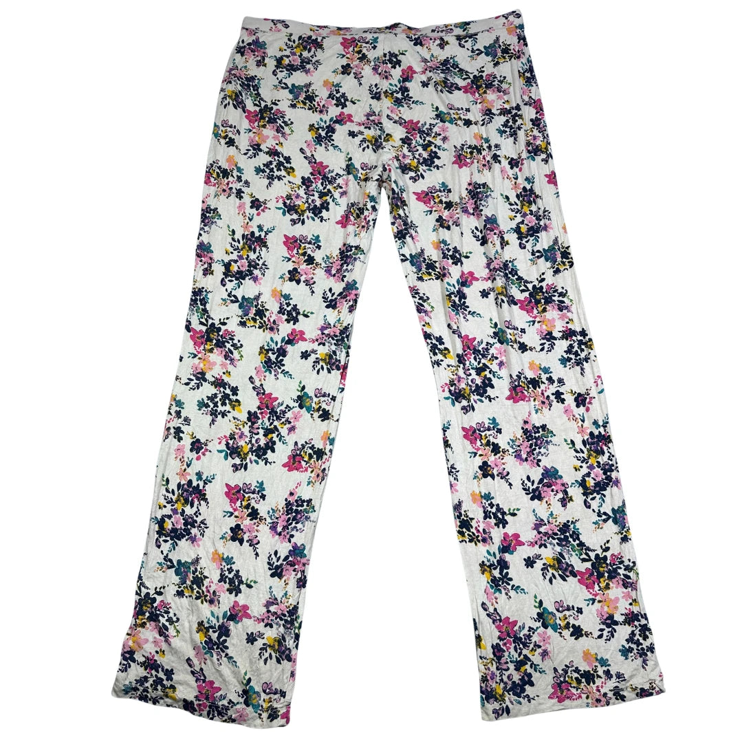 Thrift-and-treasures Pink Women's Trousers Floral-2XL Ladies Bottom