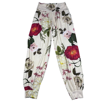 Unbranded White Floral Jogger Pants-S