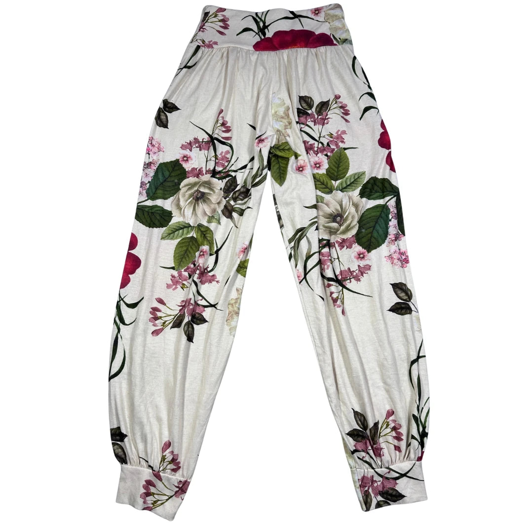 Unbranded White Floral Jogger Pants-S