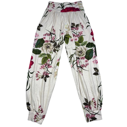 Unbranded White Floral Jogger Pants-S