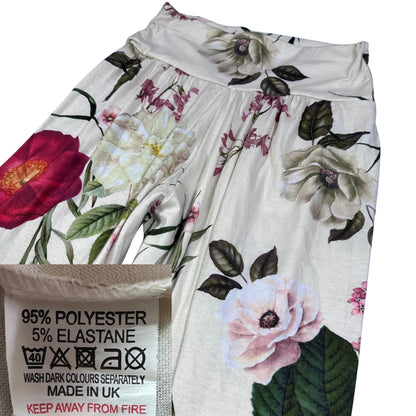 Unbranded White Floral Jogger Pants-S