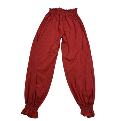 Unbranded Maroon Paperbag Pants Gathered-S
