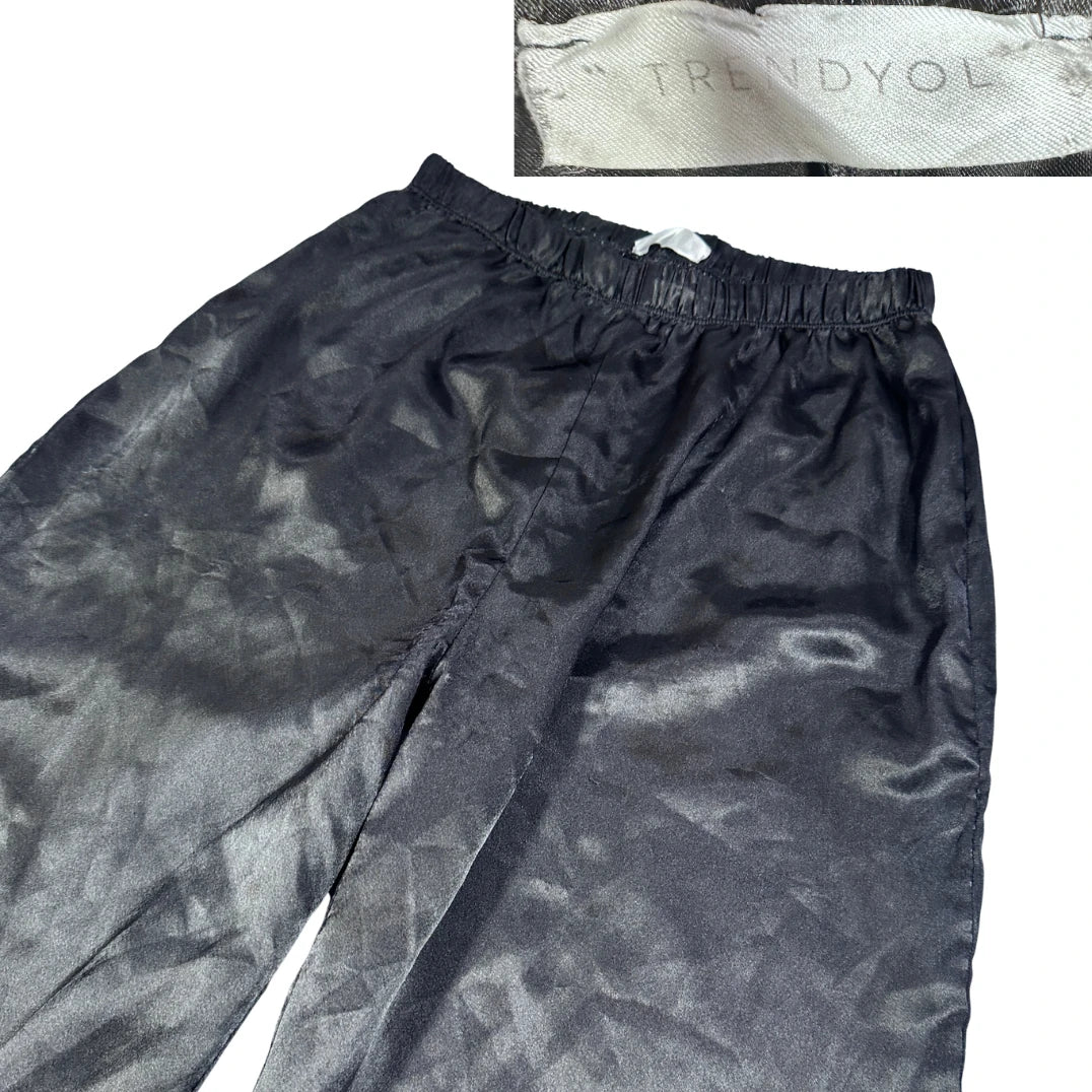 Trendyol® Black Satin Wide Leg Pants-S