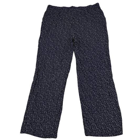 Yessica® Navy Printed Wide Leg Trousers-2XL