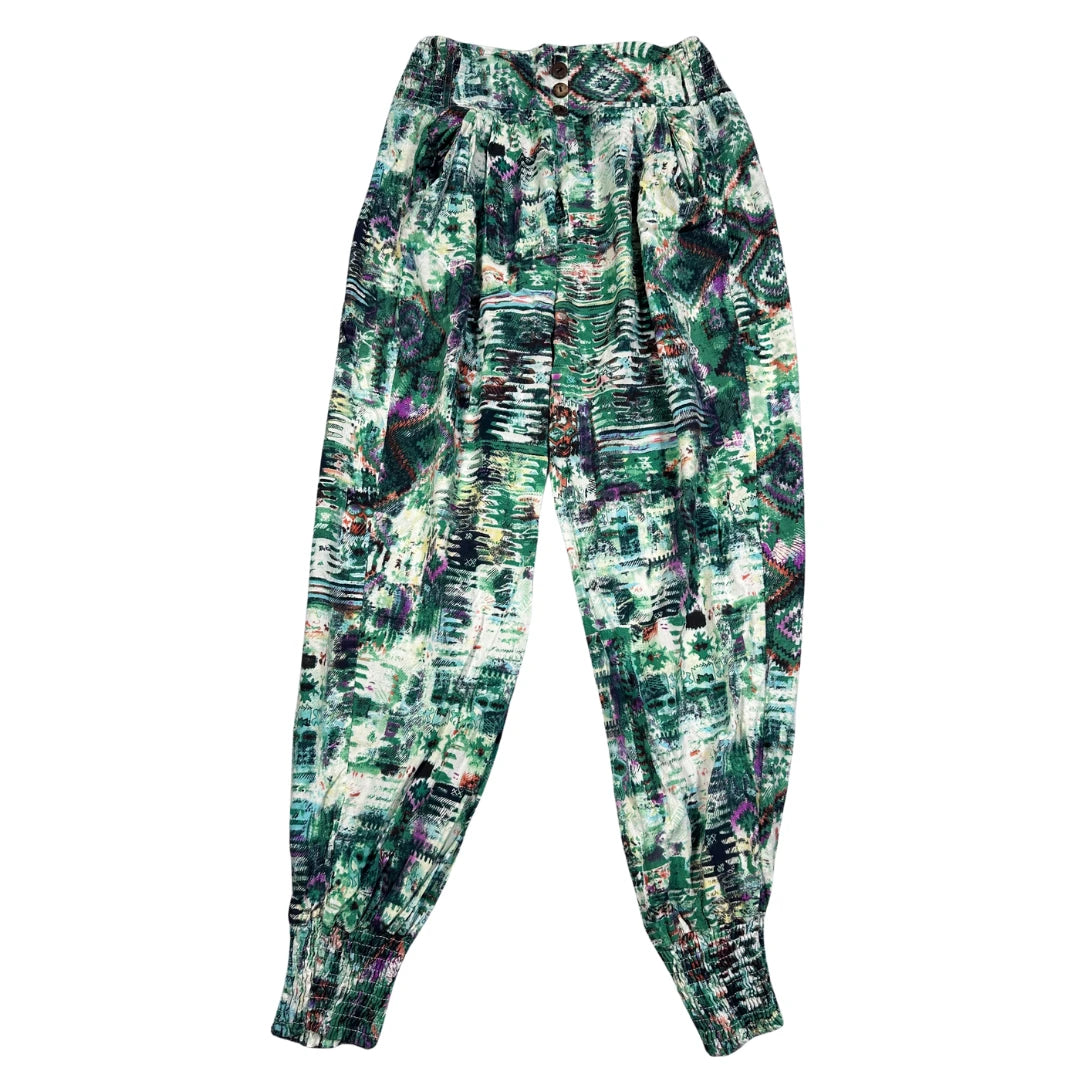 Unbranded Green Multicolor Printed Trousers-S