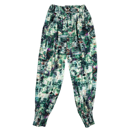 Unbranded Green Multicolor Printed Trousers-S
