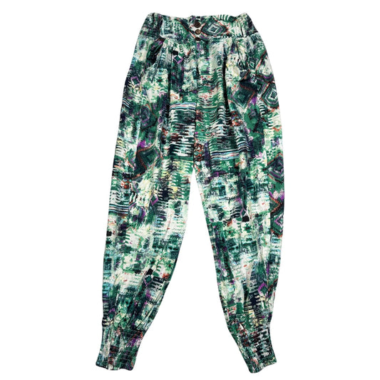 Unbranded Green Multicolor Printed Trousers-S