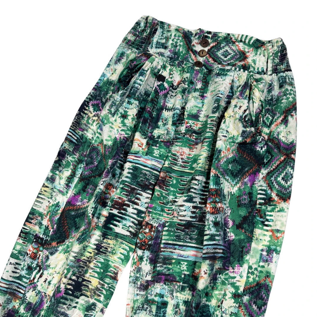 Unbranded Green Multicolor Printed Trousers-S