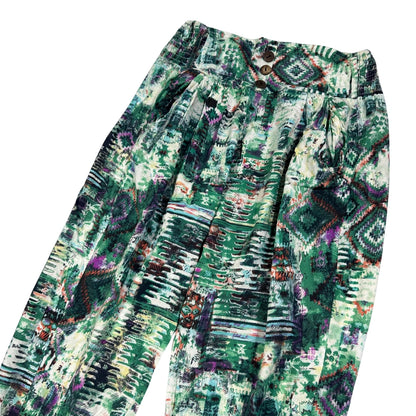 Unbranded Green Multicolor Printed Trousers-S